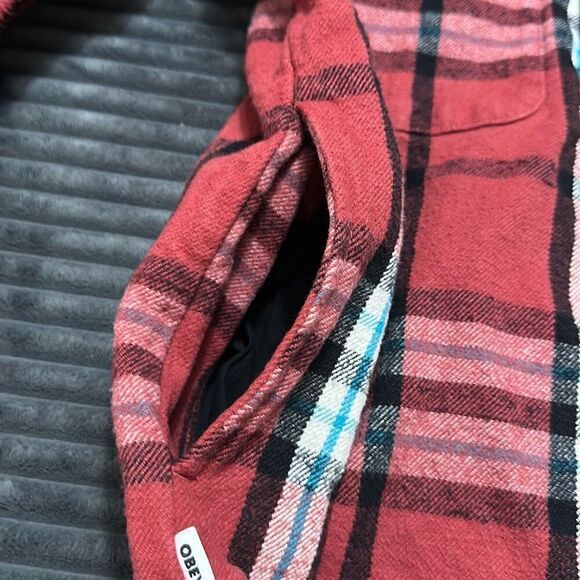 Obey Plaid Thick Flannel Stephan Shirt Jacket Long Sleeve Button Down Medium - Picture 7 of 9